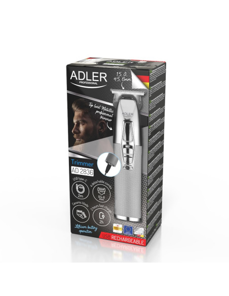 Adler Ad 2836S Trymer Do Brody Bateria 4 6 Mm Srebrny