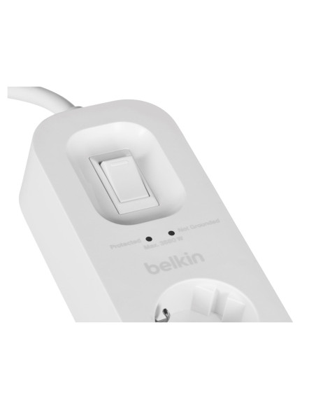 Listwa Zasilająca Belkin Power Surge 4-Port + 1Xusb-A +1Xusb-C 2.4A Pd 525J 2M White Schuko