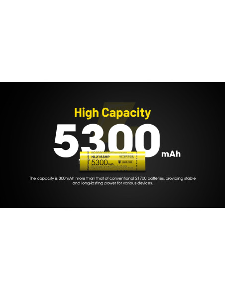 Akumulator Nitecore Nl2153Hp 21700 5300Mah Li-Ion 3,6V