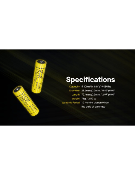 Akumulator Nitecore Nl2153Hp 21700 5300Mah Li-Ion 3,6V