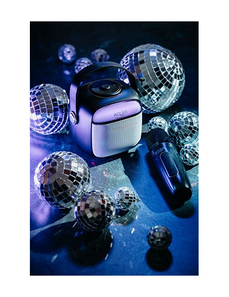 Adler Ad 1199 Black Głośnik Do Karaoke Z Mikrofonem - Sd/Usb/Aux/Bluetooth