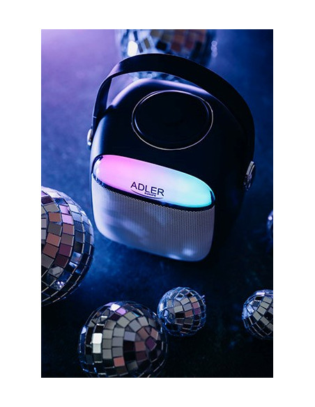 Adler Ad 1199 Black Głośnik Do Karaoke Z Mikrofonem - Sd/Usb/Aux/Bluetooth
