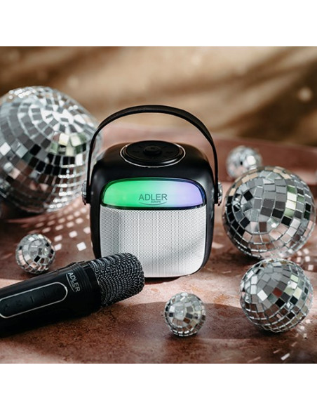 Adler Ad 1199 Black Głośnik Do Karaoke Z Mikrofonem - Sd/Usb/Aux/Bluetooth