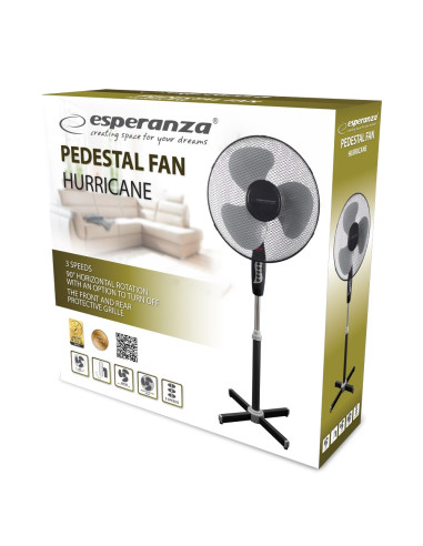 Wentylator Stojący Esperanza Hurricane Ehf001Ke (Kolor Szary)