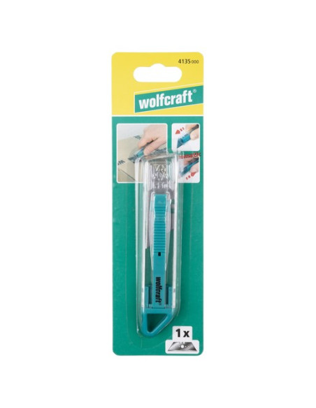 Wolfcraft Gmbh 4135000 Nożyk Zielony, Metaliczny, Przezroczysty Brzytwa