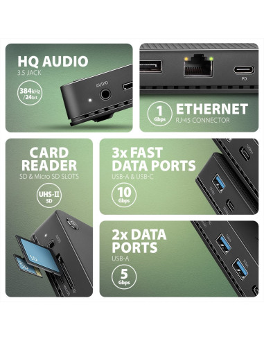 Axagon Hmc-U4 Stacja Dokująca Przewodowa Usb4 Czarny