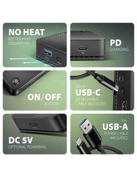 Axagon Hmc-U4 Stacja Dokująca Przewodowa Usb4 Czarny