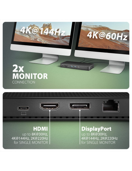 Axagon Hmc-U4 Stacja Dokująca Przewodowa Usb4 Czarny