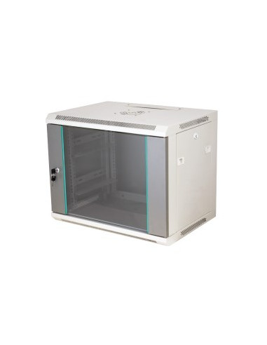 Q-Lantec Szafa Rack Wisząca 19" 15U 600X450, Drzwi Szklane, Kolor Szary