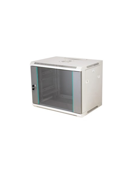 Q-Lantec Szafa Rack Wisząca 19" 15U 600X450, Drzwi Szklane, Kolor Szary