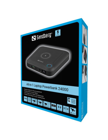 Sandberg All-In1 Nešiojamasis Kompiuteris Powerbank 24000 Mah