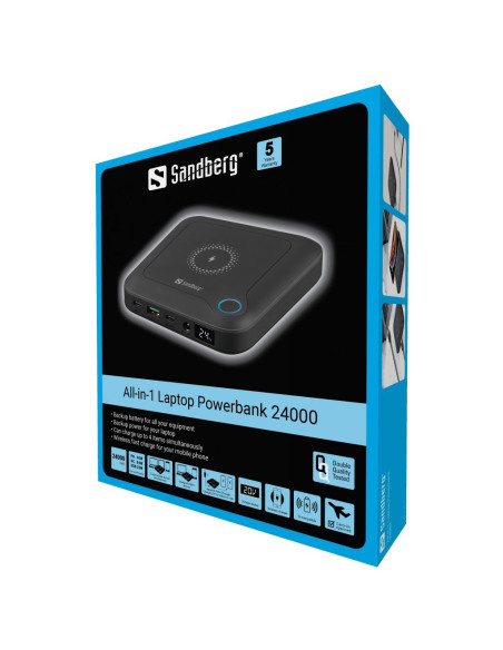 Sandberg All-In1 Nešiojamasis Kompiuteris Powerbank 24000 Mah