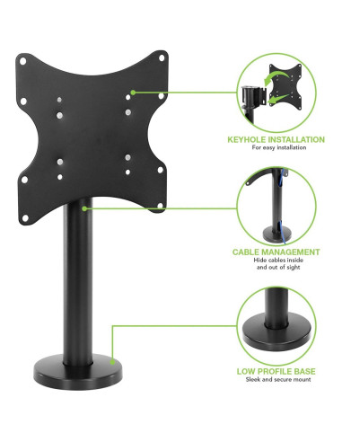 Techly Ica-Lcd 316S Uchwyt / Stojak Do Monitorów 109,2 Cm (43") Biurko Czarny