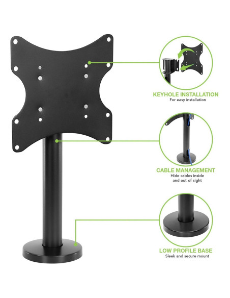 Techly Ica-Lcd 316S Uchwyt / Stojak Do Monitorów 109,2 Cm (43") Biurko Czarny