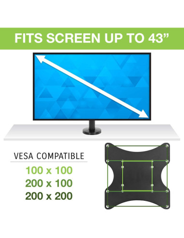 Techly Ica-Lcd 316S Uchwyt / Stojak Do Monitorów 109,2 Cm (43") Biurko Czarny