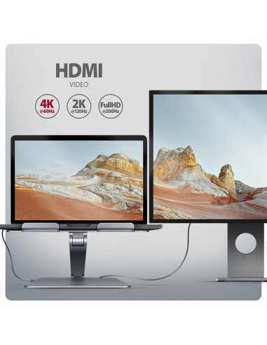 Stojak Na Laptop 10-16" + Hub I/O 7 W 1 Axagon