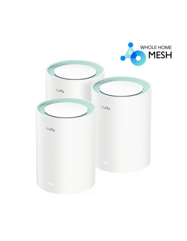 Cudy M1300 3-Pack Siatkowy System Wi-Fi Dual-Band (2.4 Ghz/5 Ghz) Wi-Fi 5 (802.11Ac) Biały 1 Wewnętrzne