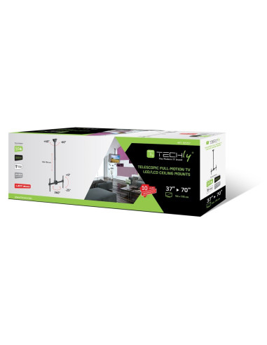 Techly Ica-Cplb 946L Uchwyt Do Tablic Informacyjnych 177,8 Cm (70") Czarny
