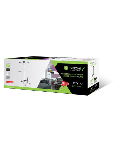 Techly Ica-Cplb 946L Uchwyt Do Tablic Informacyjnych 177,8 Cm (70") Czarny