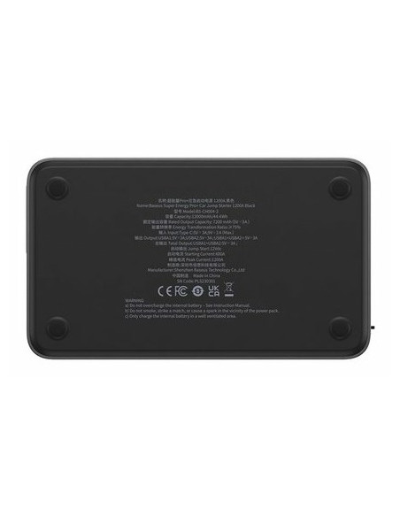 Powerbank/Rozrusznik Baseus Pro+ Car Jump Starter, 12000Mah, 1200A, Usb (Czarny)