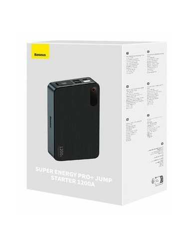 Powerbank/Rozrusznik Baseus Pro+ Car Jump Starter, 12000Mah, 1200A, Usb (Czarny)