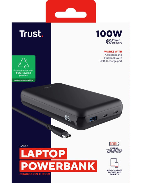 Powerbank Do Laptopa Trust Laro 100W Black