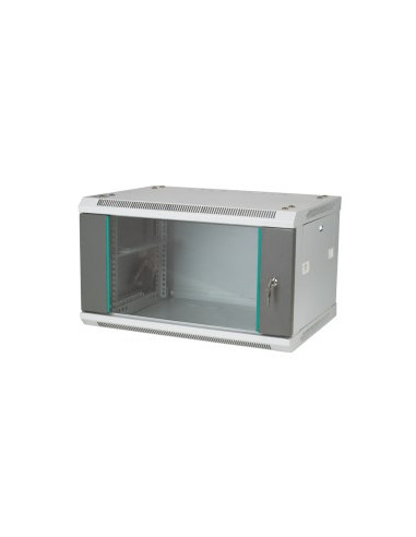 Q-Lantec Szafa Rack Wisząca 19" 4U 600X450, Drzwi Szklane, Kolor Szary
