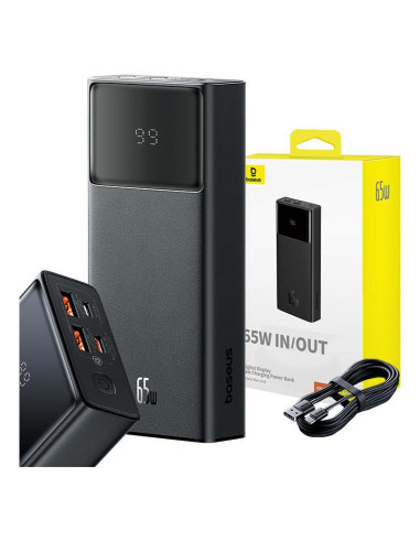 Powerbank Baseus Star-Lord 20000Mah 65W+Kabel Usb-Usb C (Czarny)