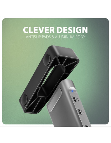 Koncentrator Wieloportowy Axagon Hmc-10Hls, 4X Usb-A I 2X Usb-C, Hdmi 4K/60Hz, Rj-45, Sd/Microsd, Pd 100W