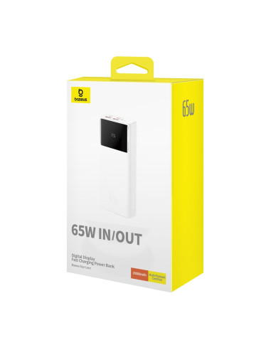 Powerbank Baseus Star-Lord 20000Mah 65W+Kabel Usb-Usb C (Biały)