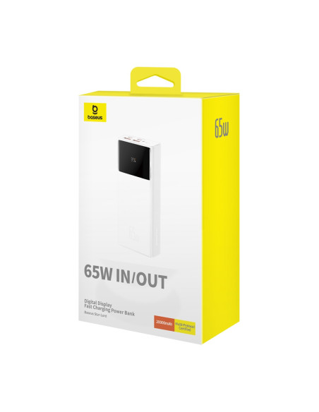 Powerbank Baseus Star-Lord 20000Mah 65W+Kabel Usb-Usb C (Biały)