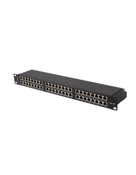 Patch Panel 48 Port 1U 19" Kat.6A Ftp Ekranowany Czarny Lanberg