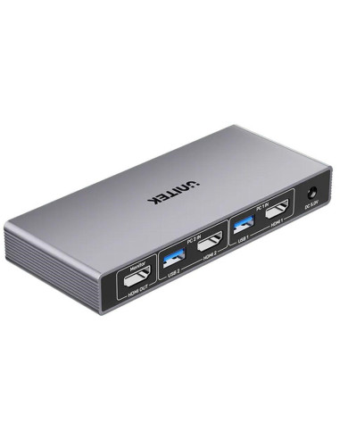 Unitek Przełącznik Kvm 4K@60Hz Usb 3.0 Hdmi