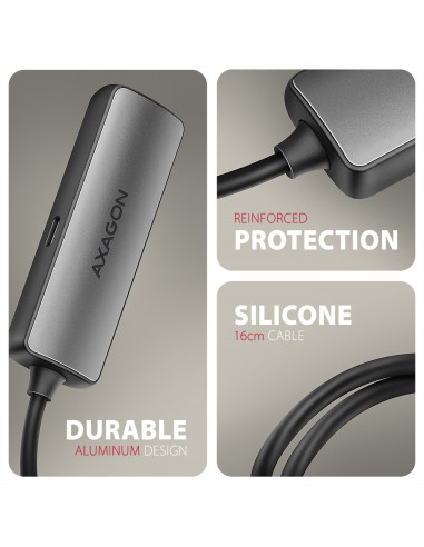 Axagon Rvc-Hi8Kpd, Usb-C -  Hdmi 2.1 Redukce / Adaptér, 8K/60Hz, 4K/144Hz, Hdr10+, Pd100W 0,16 M Usb Type-C Hdmi + Usb Type-C