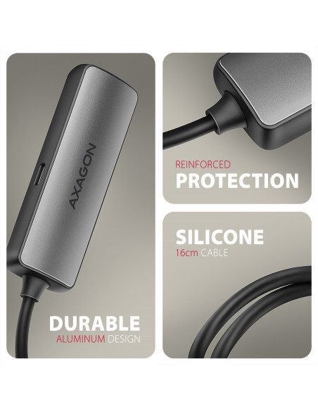 Axagon Rvc-Hi8Kpd, Usb-C -  Hdmi 2.1 Redukce / Adaptér, 8K/60Hz, 4K/144Hz, Hdr10+, Pd100W 0,16 M Usb Type-C Hdmi + Usb Type-C