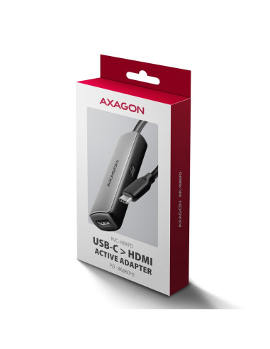 Axagon Rvc-Hi8Kpd, Usb-C -  Hdmi 2.1 Redukce / Adaptér, 8K/60Hz, 4K/144Hz, Hdr10+, Pd100W 0,16 M Usb Type-C Hdmi + Usb Type-C