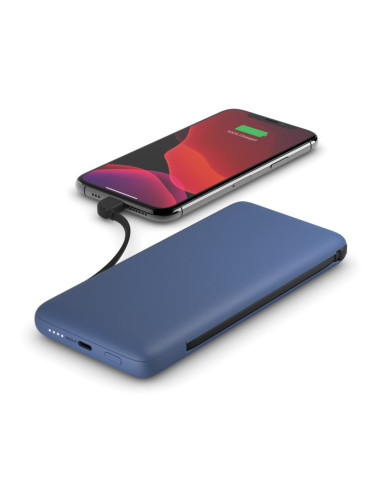 Powerbank Belkin Boostcharge Plus 10K Usb-C Power Bank With Integrated Cables Lightning And Usb-C 10000Mah 18W Blue