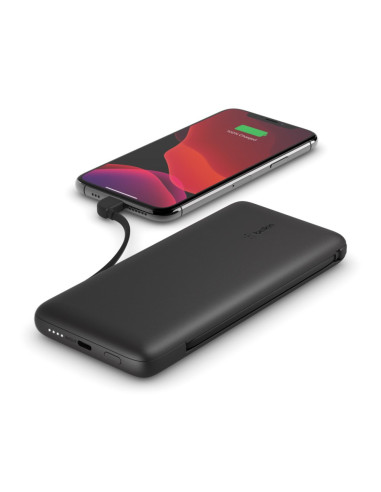 Powerbank Belkin Boostcharge Plus 10K Usb-C Power Bank With Integrated Cables Lightning And Usb-C 10000Mah 18W Black