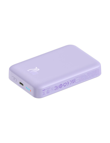 Powerbank Baseus Magnetic Mini Air Wireless 10000Mah 20W+Kabel Usb C-Usb C (Fiolet)