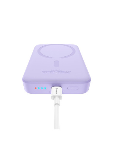 Powerbank Baseus Magnetic Mini Air Wireless 10000Mah 20W+Kabel Usb C-Usb C (Fiolet)