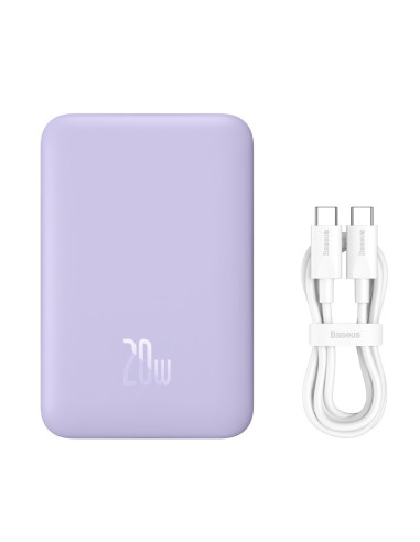 Powerbank Baseus Magnetic Mini Air Wireless 10000Mah 20W+Kabel Usb C-Usb C (Fiolet)