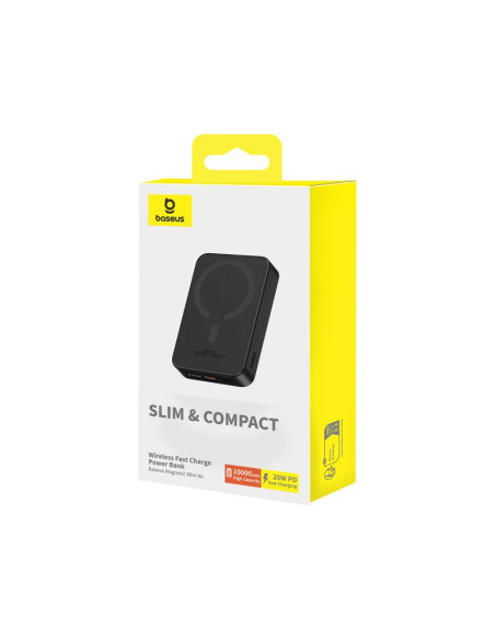 Powerbank Baseus Magnetic Mini Air Wireless 10000Mah 20W+Kabel Usb C-Usb C (Czarny)