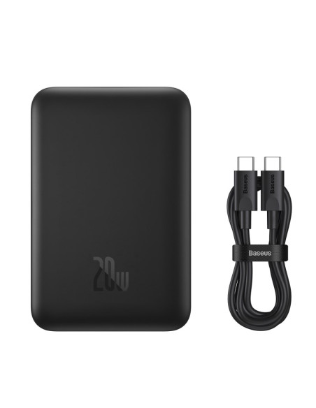 Powerbank Baseus Magnetic Mini Air Wireless 10000Mah 20W+Kabel Usb C-Usb C (Czarny)