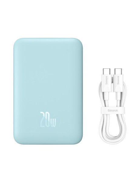 Powerbank Baseus Magnetic Mini Air Wireless 10000Mah 20W+Kabel Usb C-Usb C (Niebieski)
