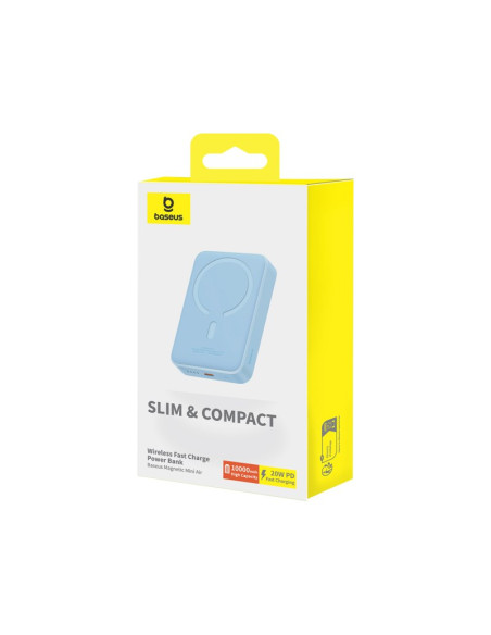 Powerbank Baseus Magnetic Mini Air Wireless 10000Mah 20W+Kabel Usb C-Usb C (Niebieski)