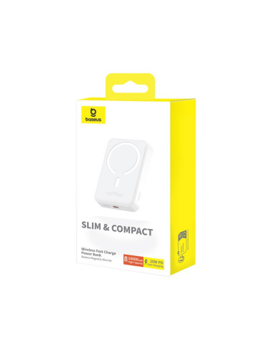 Powerbank Baseus Magnetic Mini Air Wireless 10000Mah 20W+Kabel Usb C-Usb C (Biały)