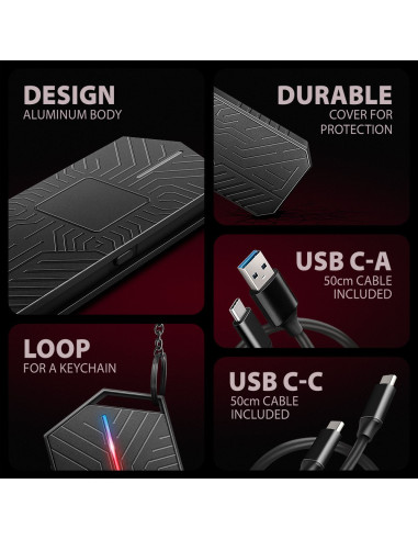Obudowa Ssd M.2 Axagon Eem2-Gam, Usb-C 10Gbps - Nvme & Sata Ssd Game M.2 Box, Bez Skrótów