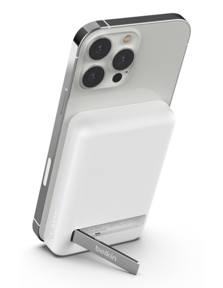 Powerbank Bezprzewodowy Belkin Boostcharge Magnetic Wireless Power Bank 5K + Stand Magsafe Compatible 5000Mah 7,5W White