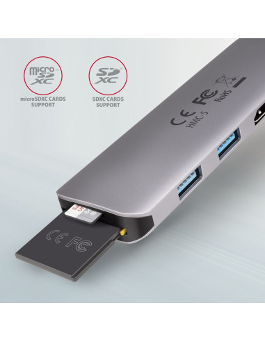 Axagon Hmc-5 Stacja Dokująca Przewodowa Usb 3.2 Gen 1 (3.1 Gen 1) Type-C Szary