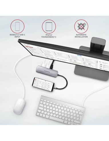 Axagon Hmc-5 Stacja Dokująca Przewodowa Usb 3.2 Gen 1 (3.1 Gen 1) Type-C Szary